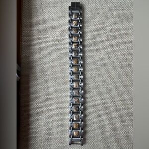 SteelX unisex stainless steel with jasper stones link bracelet, 7 1/2 inches